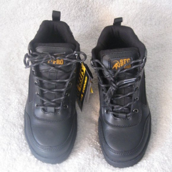 SFC Pro Professional Grade Black Steel Toe Workboots - Picture 2 of 12